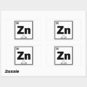 亜鉛化学元素記号化学式gee 長方形シール (シート)