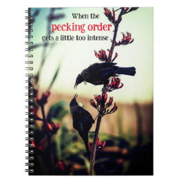 亜麻の上で戦うトゥイ鳥 ノートブック