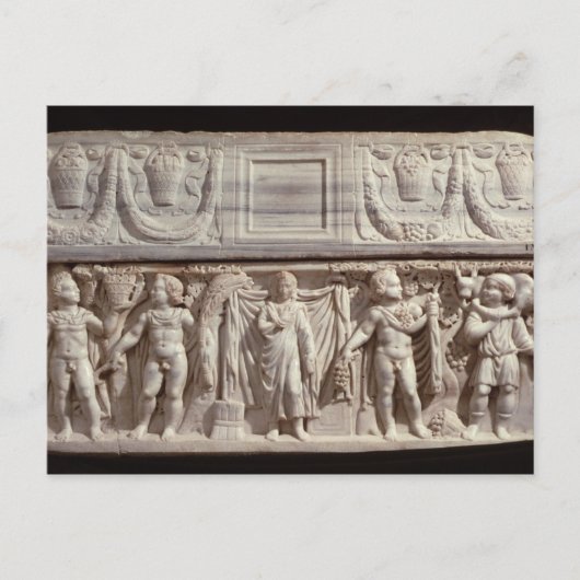 亡くなった人を描いた石棺 ポストカード (正面)