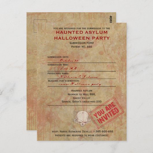 亡命幽霊のよく出るハローウィンパーティ ポストカード (正面/裏面)