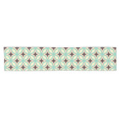 交互に配置された濃い星型の幾何学模様 ショートテーブルランナー (横)