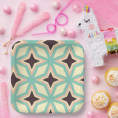 交互に配置された濃い星型の幾何学模様 ペーパープレート (パーティー)