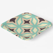 交互に配置された濃い星型の幾何学模様 ペーパープレート (傾斜あり)