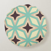 交互に配置された濃い星型の幾何学模様 ラウンドクッション (裏面)