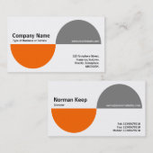 交互のアクセント – オレンジとグレー 名刺 (正面/裏面)