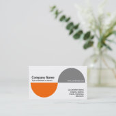 交互のアクセント – オレンジとグレー 名刺 (スタンド正面)