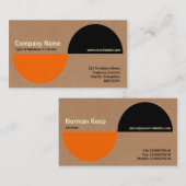 交互のアクセント – オレンジ+黒+段ボール 名刺 (正面/裏面)