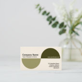 交互のアクセント – カーキ&ダークオリーブ（クリーム） 名刺 (スタンド正面)