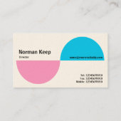 交互のアクセント – ピンクとブルー(クリーム) 名刺 (裏面)