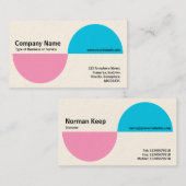 交互のアクセント – ピンクとブルー(クリーム) 名刺 (正面/裏面)