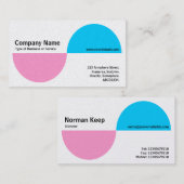 交互のアクセント – ピンクとブルー(プラチナ) 名刺 (正面/裏面)