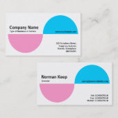 交互のアクセント – ピンクとブルー 名刺 (正面/裏面)