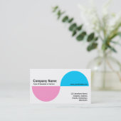 交互のアクセント – ピンクとブルー 名刺 (スタンド正面)