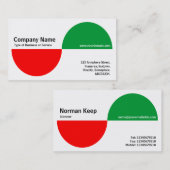 交互のアクセント – 赤と緑 名刺 (正面/裏面)