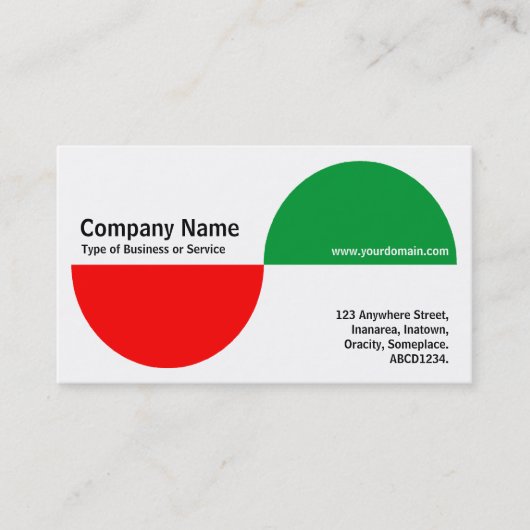 交互のアクセント – 赤と緑 名刺 (正面)