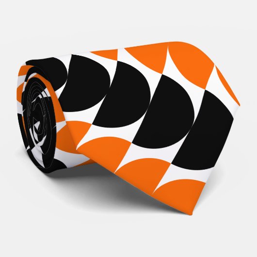 交互のクレセント02a – オレンジと黒 ネクタイ (ロール)