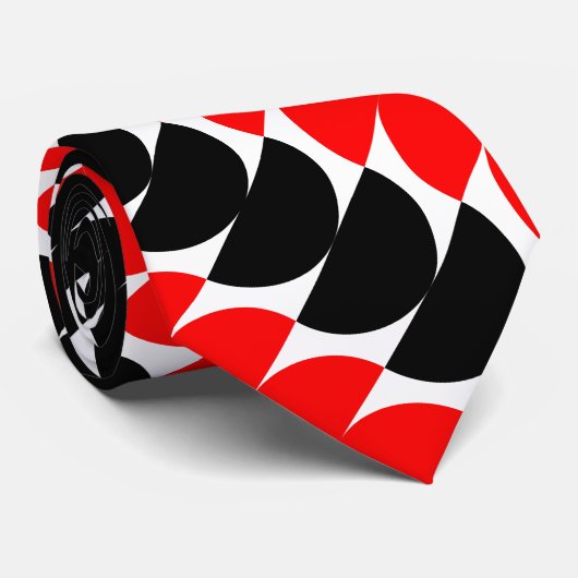 交互のクレセント02a – 赤と黒 ネクタイ (ロール)