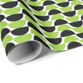 交互のクレセント03 – 火星緑と黒 ラッピングペーパー (ロールコーナー)