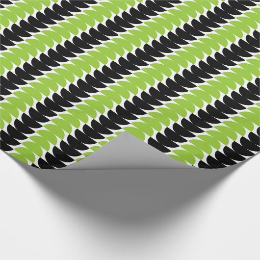 交互のクレセント04 – 火星緑と黒 ラッピングペーパー (角)