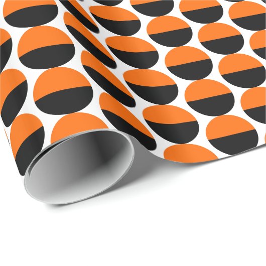 交互の三日月06 – オレンジと黒 ラッピングペーパー (ロールコーナー)