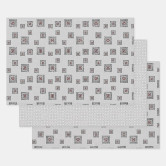 交互の幾何学的な折り返し紙セット ラッピングペーパーシート (セット)