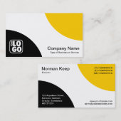 交互カーブ – 黒と琥珀 名刺 (正面/裏面)