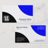 交互カーブ – 黒と青 名刺 (正面/裏面)