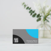 交互カーブ – 黒、グレー、およびスカイブルー 名刺 (スタンド正面)