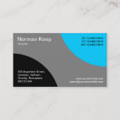 交互カーブ – 黒、グレー、およびスカイブルー 名刺 (裏面)