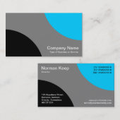 交互カーブ – 黒、グレー、およびスカイブルー 名刺 (正面/裏面)