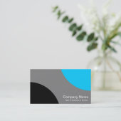 交互カーブ – 黒、グレー、およびスカイブルー 名刺 (スタンド正面)