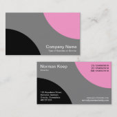 交互カーブ – 黒、グレー、ピンク 名刺 (正面/裏面)