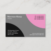 交互カーブ – 黒、グレー、ピンク 名刺 (裏面)