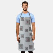 交互幾何学的オールオーバープリントエプロン エプロン (着用した状態)
