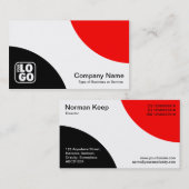 交互曲線 – 黒と赤 名刺 (正面/裏面)