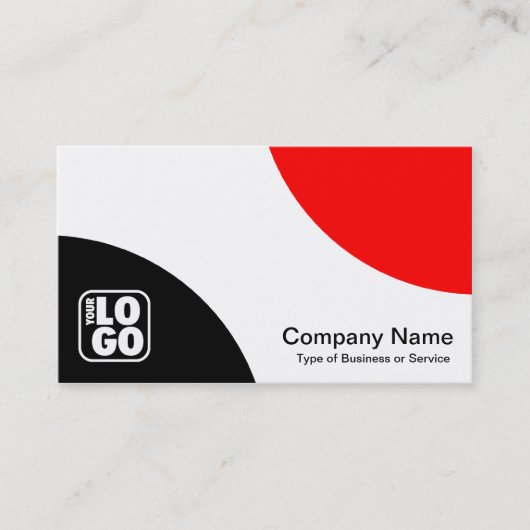 交互曲線 – 黒と赤 名刺 (正面)