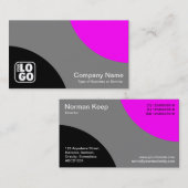 交互曲線 – 黒。グレーとマゼンタ 名刺 (正面/裏面)