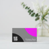 交互曲線 – 黒。グレーとマゼンタ 名刺 (スタンド正面)