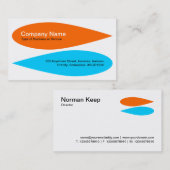 交互花びら – オレンジとスカイブルー 名刺 (正面/裏面)