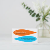 交互花びら – オレンジとスカイブルー 名刺 (スタンド正面)