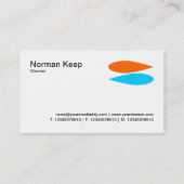 交互花びら – オレンジとスカイブルー 名刺 (裏面)