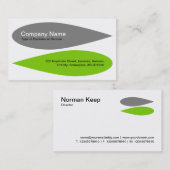 交互花びら – グレーと火星の緑 名刺 (正面/裏面)