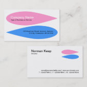 交互花びら – ピンクとベビーブルー 名刺 (正面/裏面)