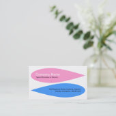 交互花びら – ピンクとベビーブルー 名刺 (スタンド正面)