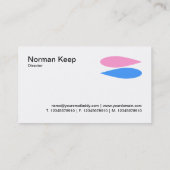 交互花びら – ピンクとベビーブルー 名刺 (裏面)