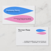 交互花びら – ベビーブルーとピンク 名刺 (正面/裏面)