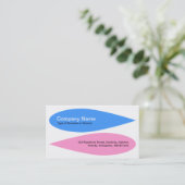 交互花びら – ベビーブルーとピンク 名刺 (スタンド正面)