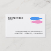 交互花びら – ベビーブルーとピンク 名刺 (裏面)