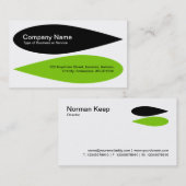 交互花びら – 黒と火星の緑 名刺 (正面/裏面)