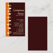 交互葉の – オレンジ、ダークブラウン、クリーム 名刺 (正面/裏面)